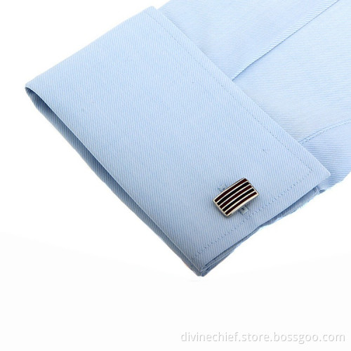 Custom Stripe Enamel Cufflinks Wholesale Mens Shirts Cufflinks
